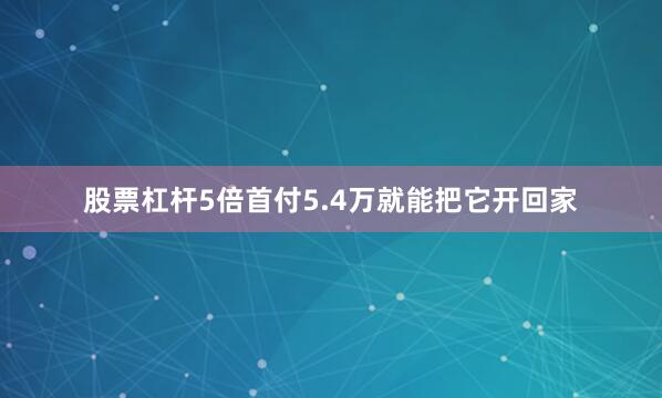 股票杠杆5倍首付5.4万就能把它开回家